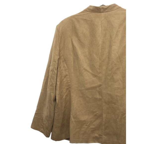 Investments Faux Suede Open Front Blazer Size 20W Tan - Picture 10 of 12